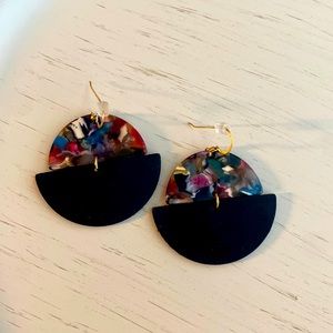 Nickel & Suede Lightweight Acrylic Multi Color Earrings